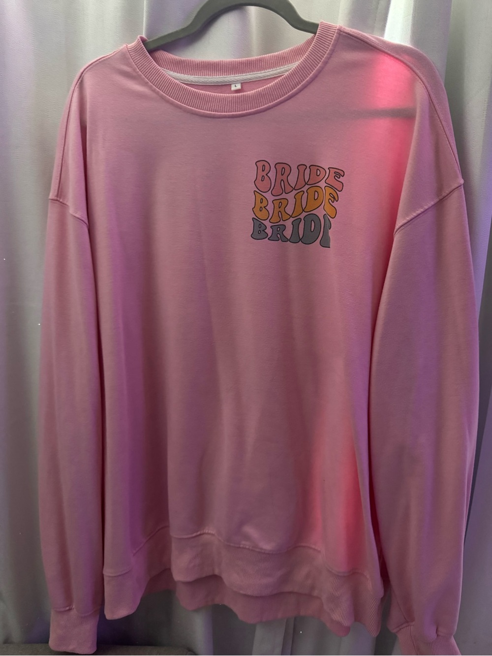 Pink 'Bride' Graphic Crewneck Sweatshirt